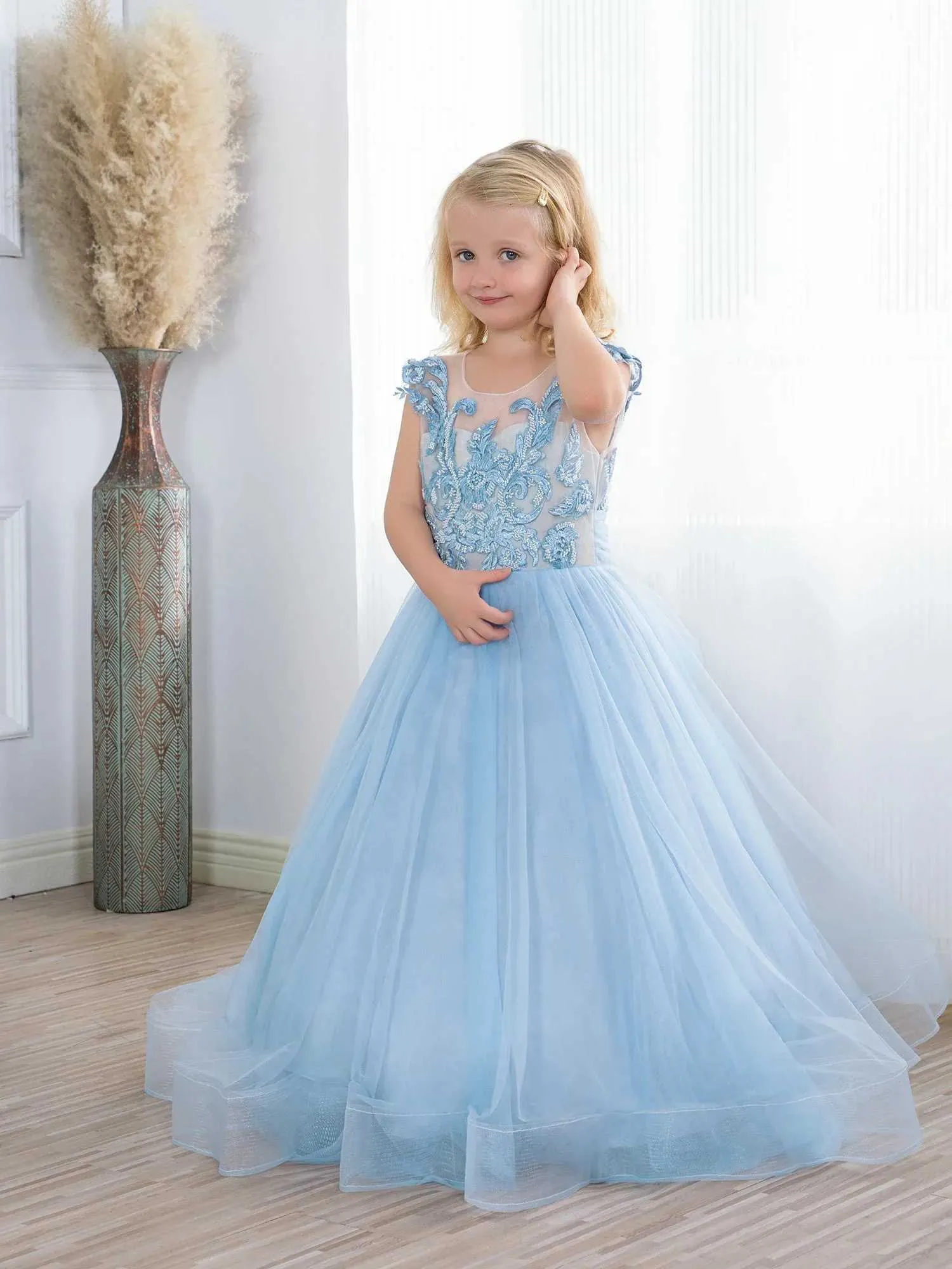 blue junior bridesmaid dresses Chyrbaby Baby Dress for Wedding Slit Summer Ruffle Long Chiffon Flower Girl Dresse JD044 Size 2: Clothing, Shoes & Jewelry a junior bridesmaid dress that your favorite tween will want to wear again Dusty Blue Jr Bridesmaid Dresses