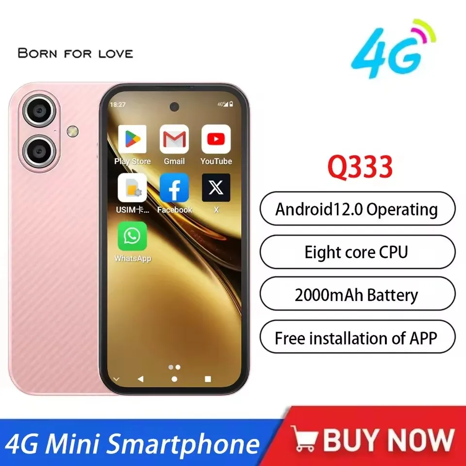 SOYES Q333 ミニスマートフォン SOYES Q333 ミニスマートフォン 4GB RAM、64GB ストレージ、3.58