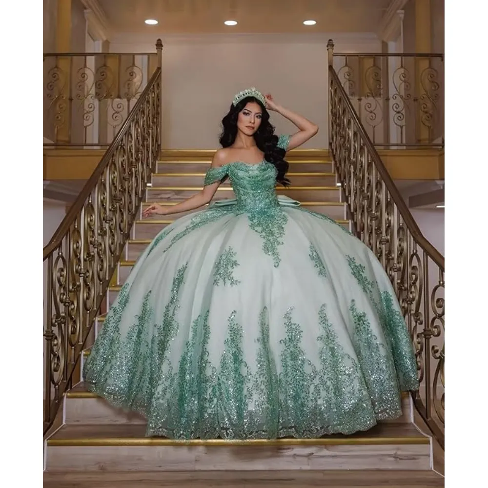 Off The Shoulder Quince Dress: Purple Tulle Ball Gown Sweet 16