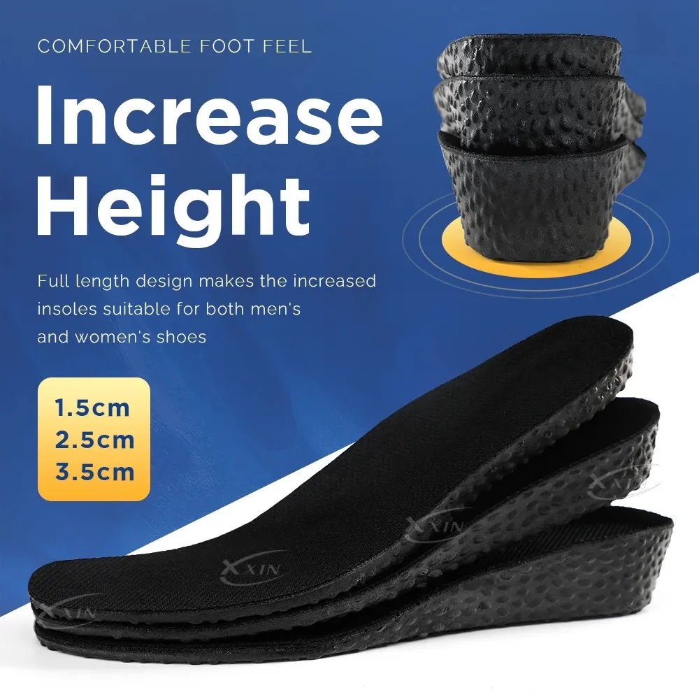Height Increased Shoe Insoles, 15-25-35cm, Invisible Shock Absorption ...