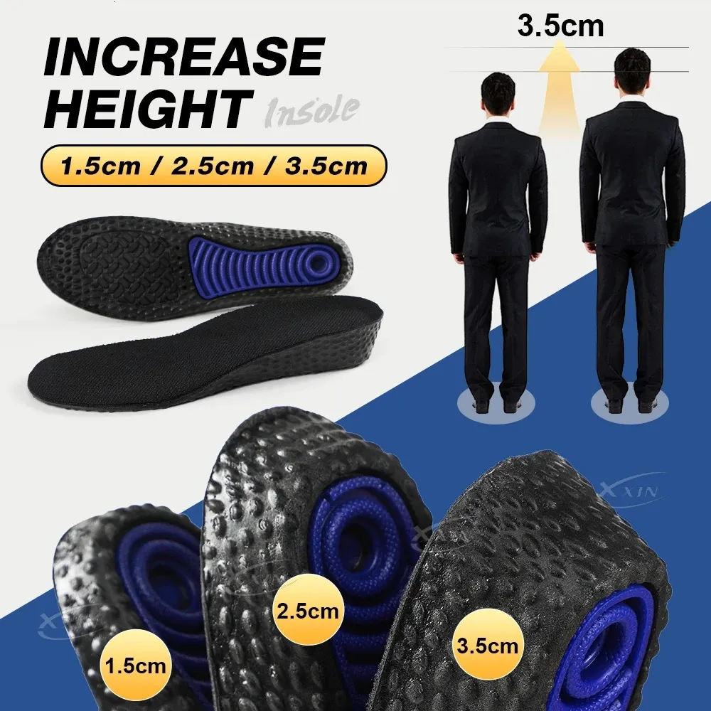 Height Increased Shoe Insoles, 15-25-35cm, Invisible Shock Absorption ...