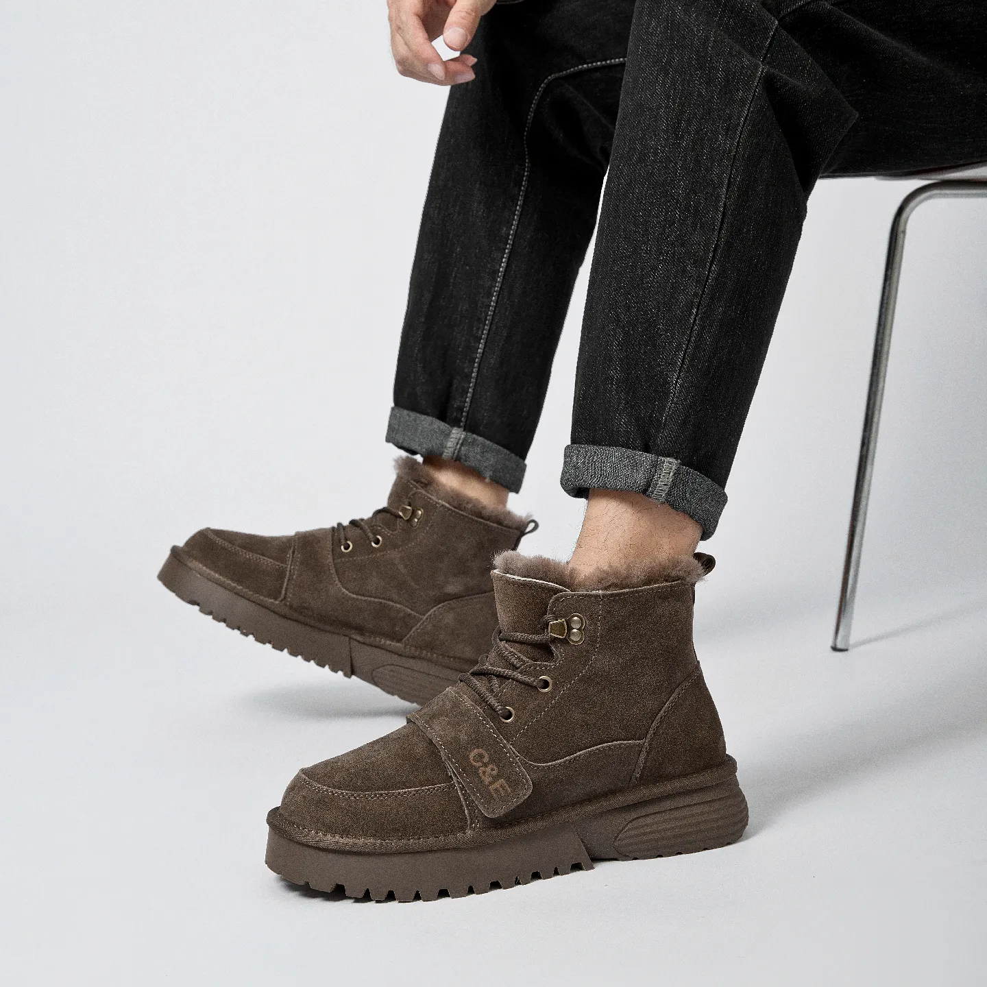 CE Designer New Cowhide Light High Quality Snow Boots With Plush Keep Warm Anti Slip Cotton Shoes For Woman And Men_desvips.com