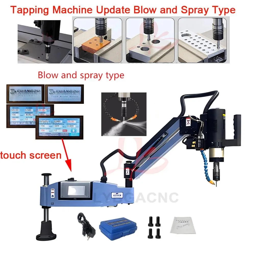 Screen Tapper Machine M6-M36 Touch Screen Electric Tapping Machine with Air Blowing Oil ...