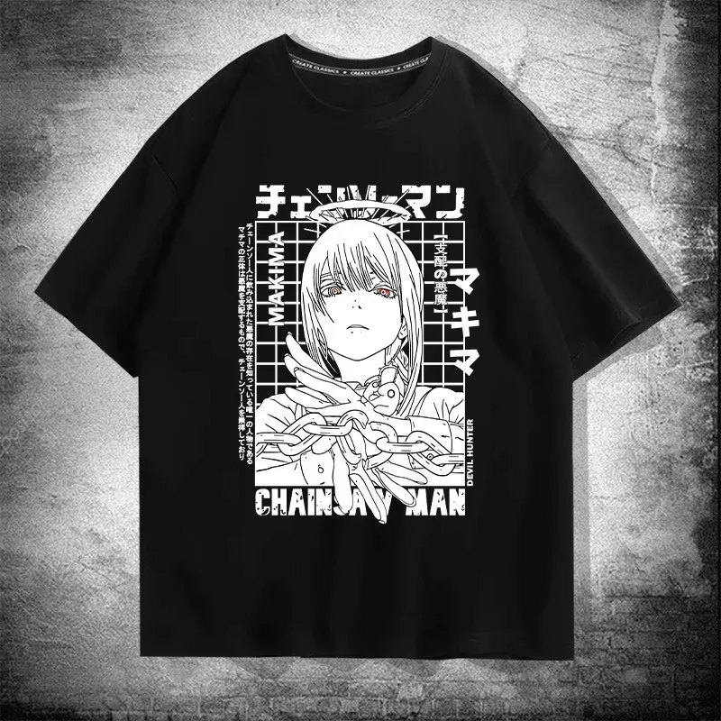 ブランドメンズ日本アニメチェーンソーマンマキマ Tシャツ ...を 