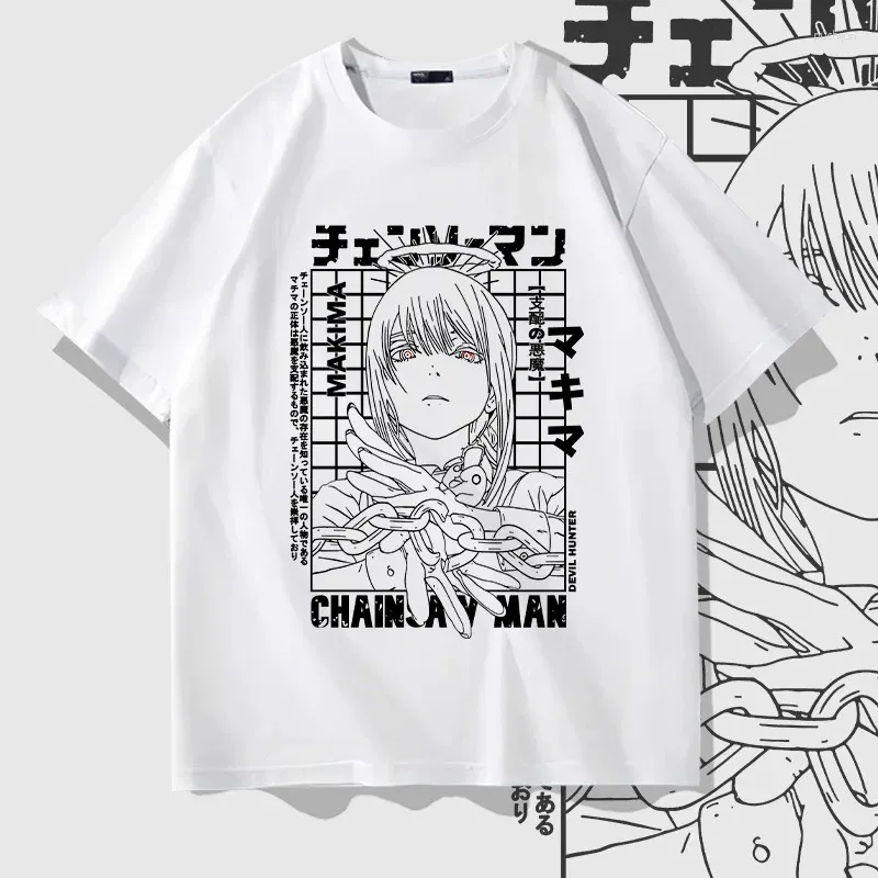 ブランドメンズ日本アニメチェーンソーマンマキマ Tシャツ ...を 