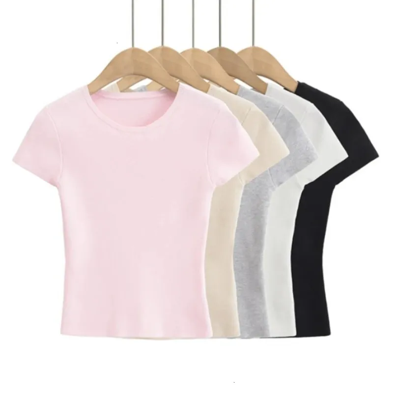 Maglietta Donna Maniche Corte Tinta Unita - Casual Basic Morbida Autunno-inverno, Vestibilità Comoda