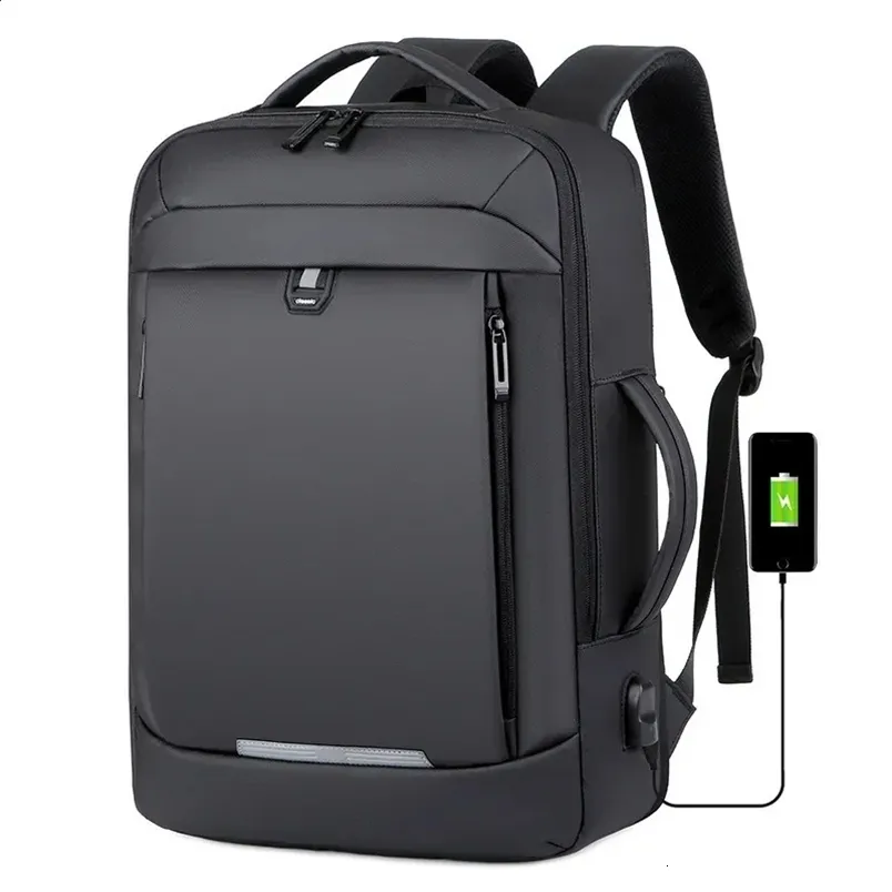 15' laptop backpack Modoker 15'' Vintage Laptop Backpack with USB Charging Port Black