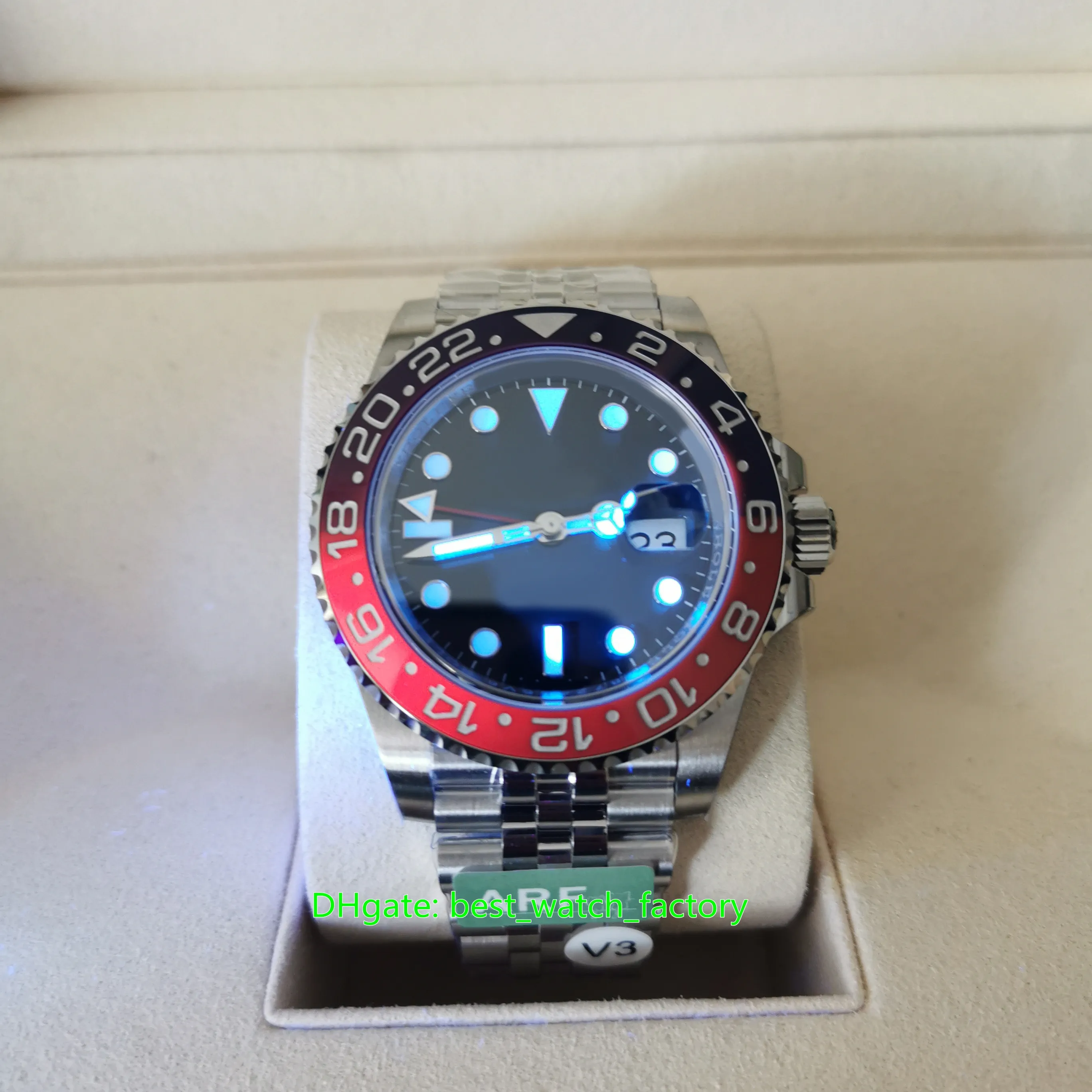 ARF Factory V2 Mens Automatic Watch 40mm GMT Ceramic Bezel 904L Steel ...