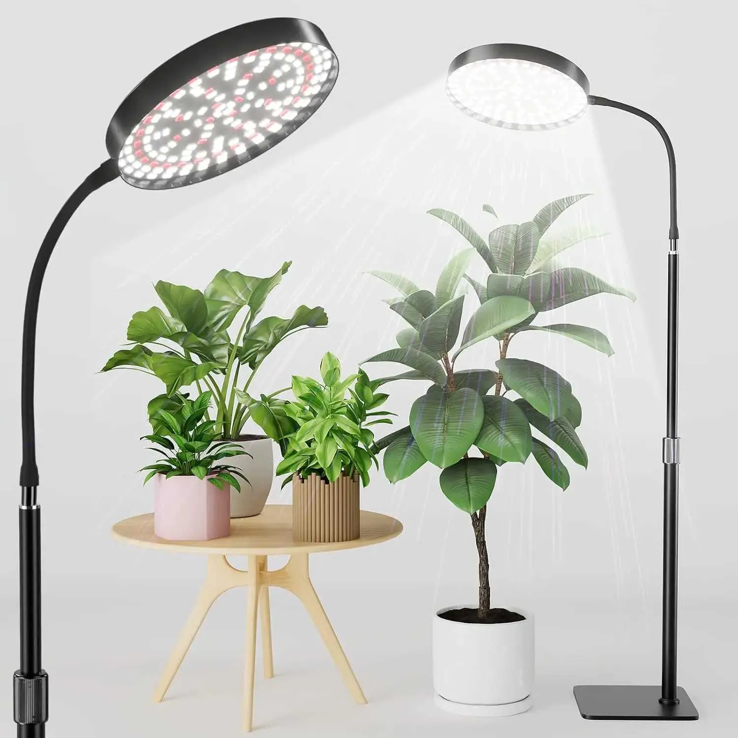6000K Full Spectrum LED Floor Lamp Grow Light With Stand, Auto ON/OFF ...