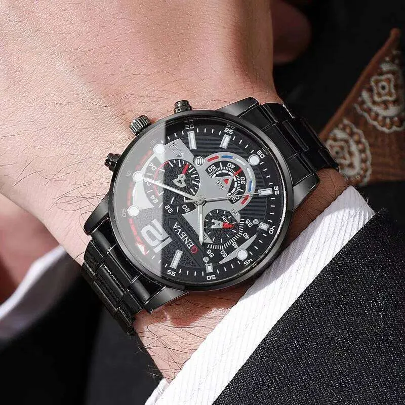 Nuevo Ginebra Leisure Business Man Watch Fashion Three Eyes Quartz