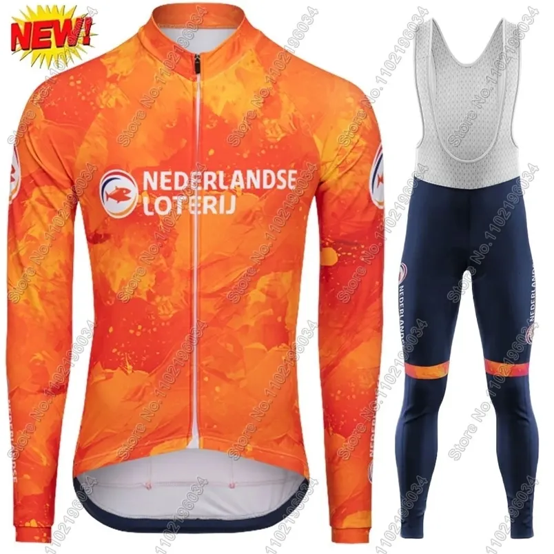 Completo Ciclismo Invernale Uomo A Maniche Lunghe | Maglia + Salopette Con Cuscinetto Gel 20D, Traspirante E Con Tasche Posteriori