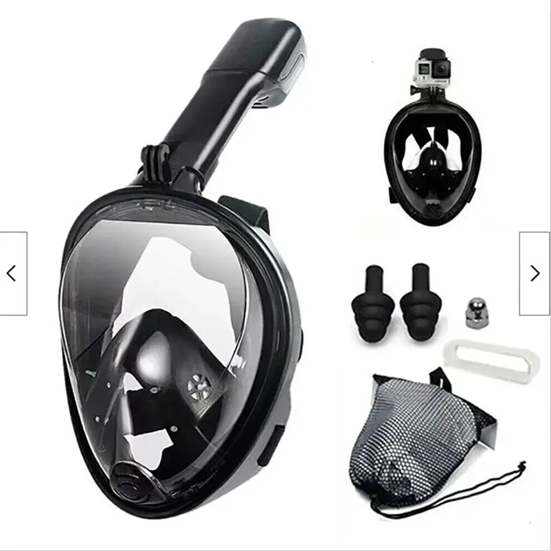 Underwater Snorkeling Full Face Mask Set for Children and Adults, Scuba ...
