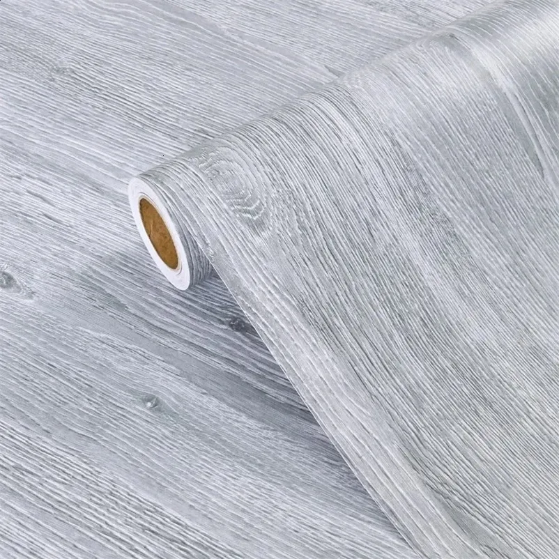 Waterproof Self Adhesive Wooden Grain Wood Wallpaper Stickers For ...