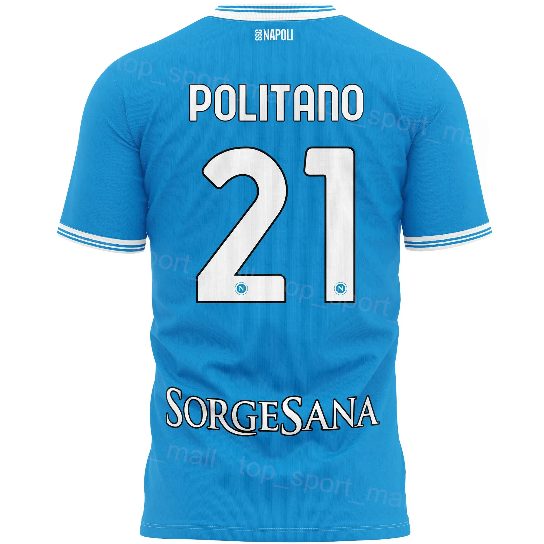 Maillot Officiel SSC Napoli 2024-2025 EA7 - T-shirt Homme Supporteur - Tissu Respirant, Technologie Séchage Rapide