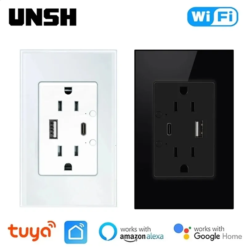 America Outlets Tuya Smart Life Wall Outlet With USB And Type C Ports, Individual ...