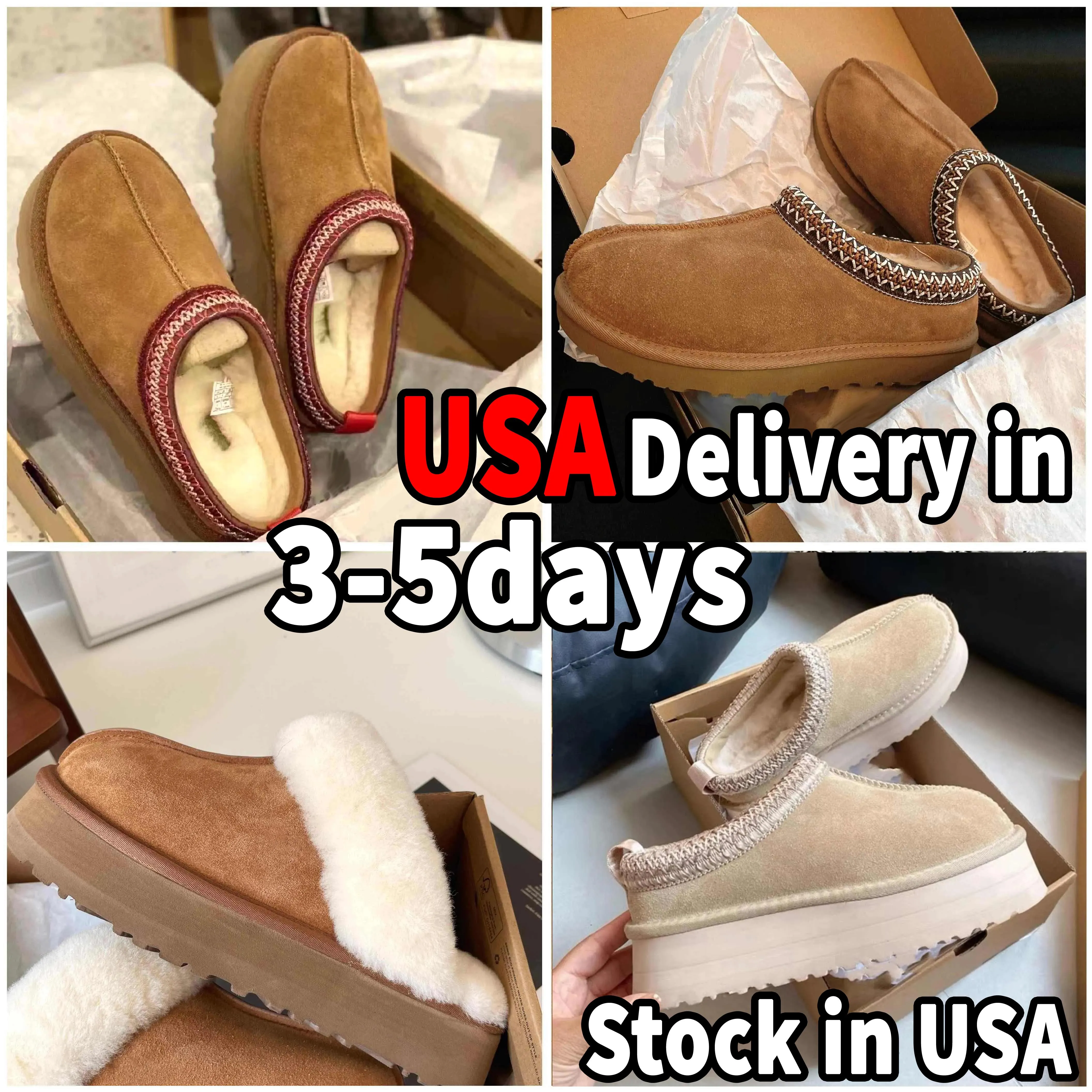 Save Big on Bulk Tasman Slipper Tasman Slippers Designer Shoes Platform  Slides Boots Womens Tazz Ultra Mini Chestnut Wool Fluffy Fur Leather Women 