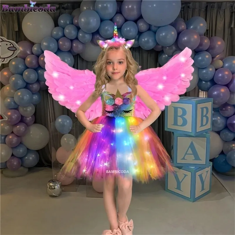 unicorn princess tutu dress Girls Rainbow Princess Unicorn Dress Costume