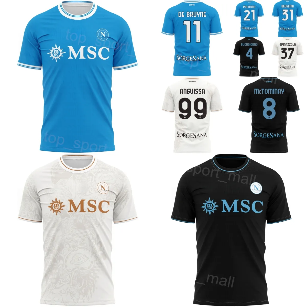 Save Big on Bulk Soccer Jersey Napoli Club 2025 26 Men SSC Napoli Soccer  Jersey 11 DE BRUYNE 99 ANGUISSA McTOMINAY POLITANO SPINAZZOLA BUONGIORNO 