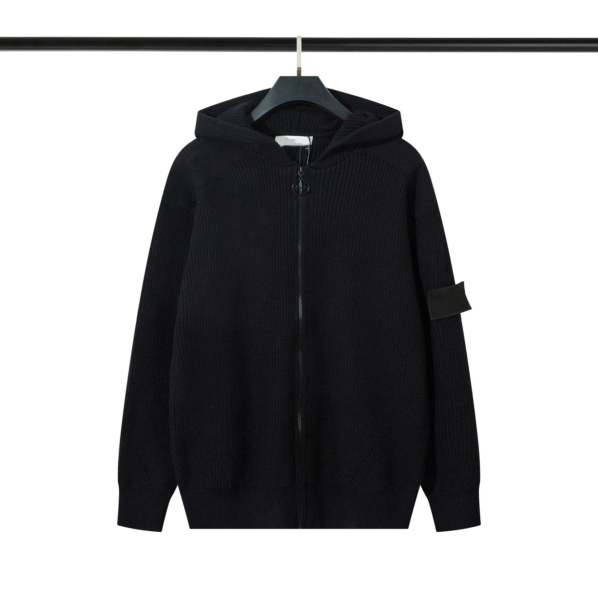 High Quality Designer Stone Knitted Zip Up Sweater From Zzx8686