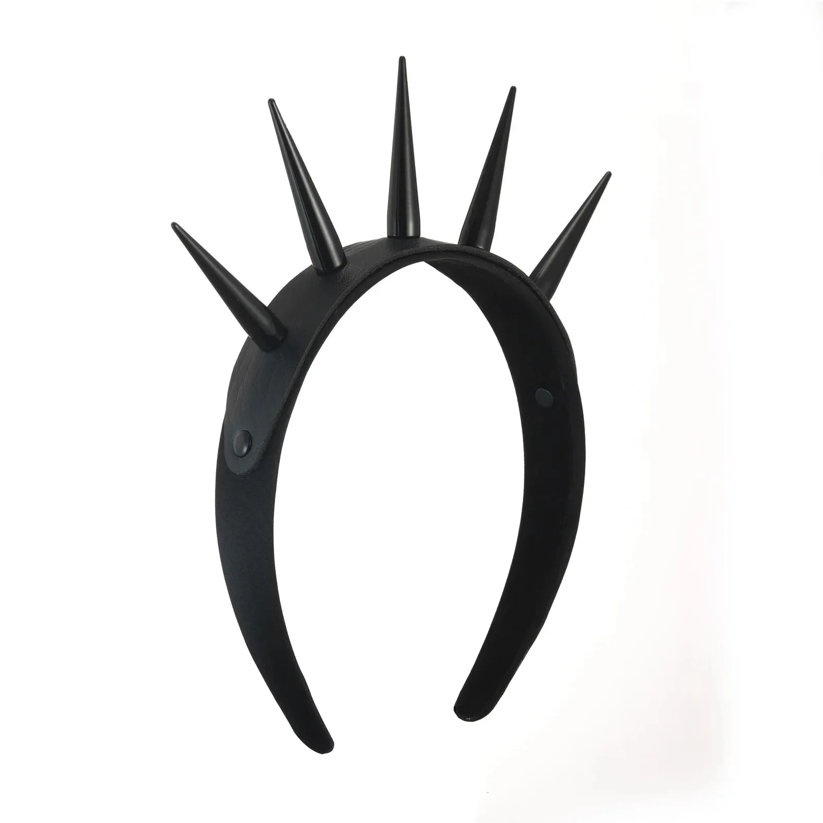 Black Spiked Headband Gothic Headpiece with Metal Spikes 