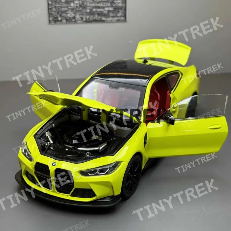 Voiture Miniature 1:32 BMW M4 G82 En Diecast Vert - Modèle Réduit Métal, Jouet Collection (marque CaiPo)
