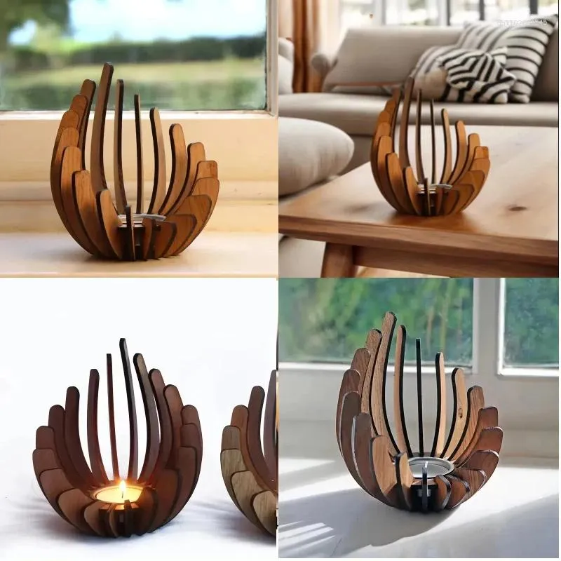 Kerzenhalter handgefertigte DIY -Holzkreativhalter -Lampenständer enthält keine Kerzen, die für Hochzeiten Home Decoration Geschenke verwendet werden