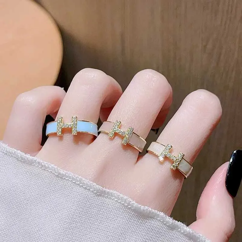 H Design Rrings High End Zircon Letter H Amazon Ring With Niche Design Light Luxury ...