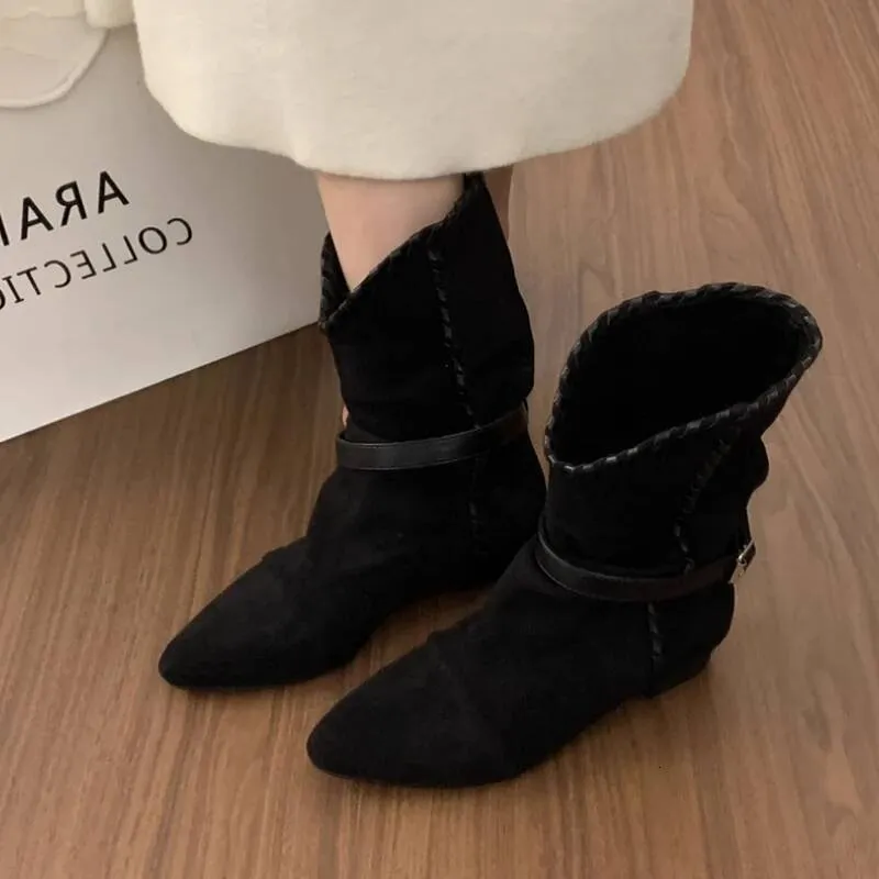 Women S Ankle Boots Suede Low Heels Fashion Dress... From 73,4  | DHgate