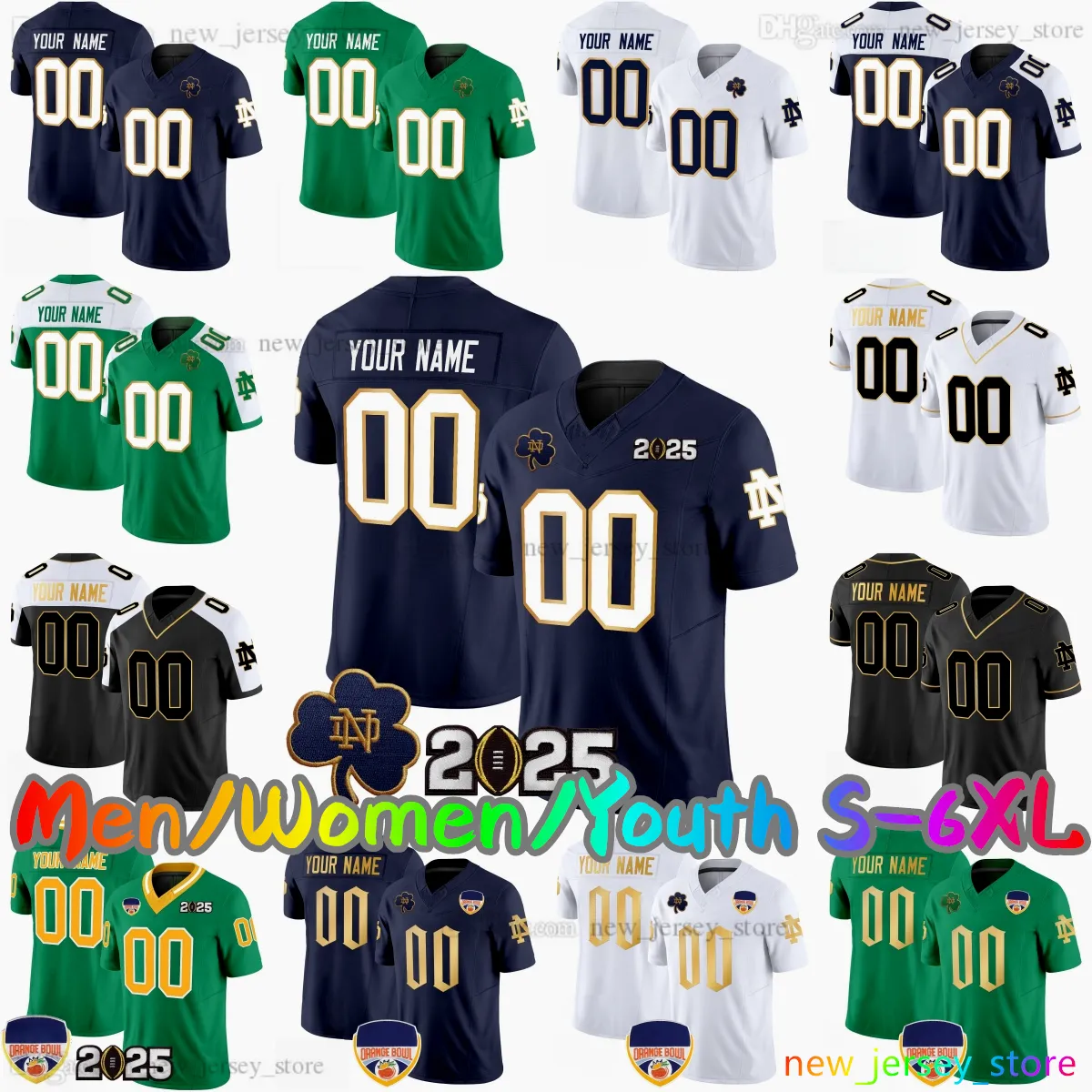 Save Big on Bulk Custom Notre Dame Football Jersey Custom College Football  Jerseys: Notre Dame Fighting Irish 10 Sam Hartman Audric Estime Benjamin 