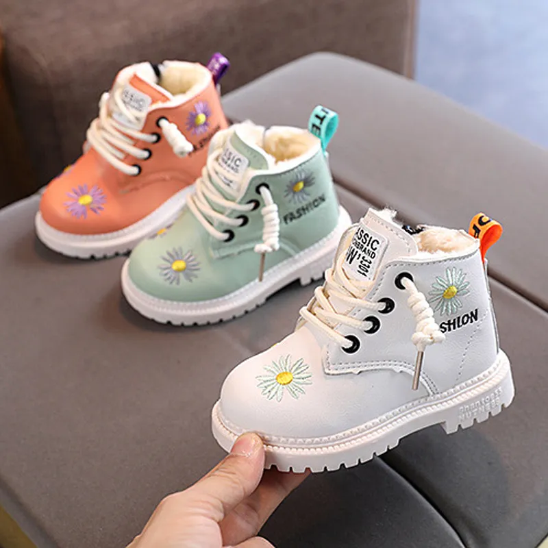 Kids Winter Cotton Boots 2024 Fashion Toddler Plush Shoes Boys