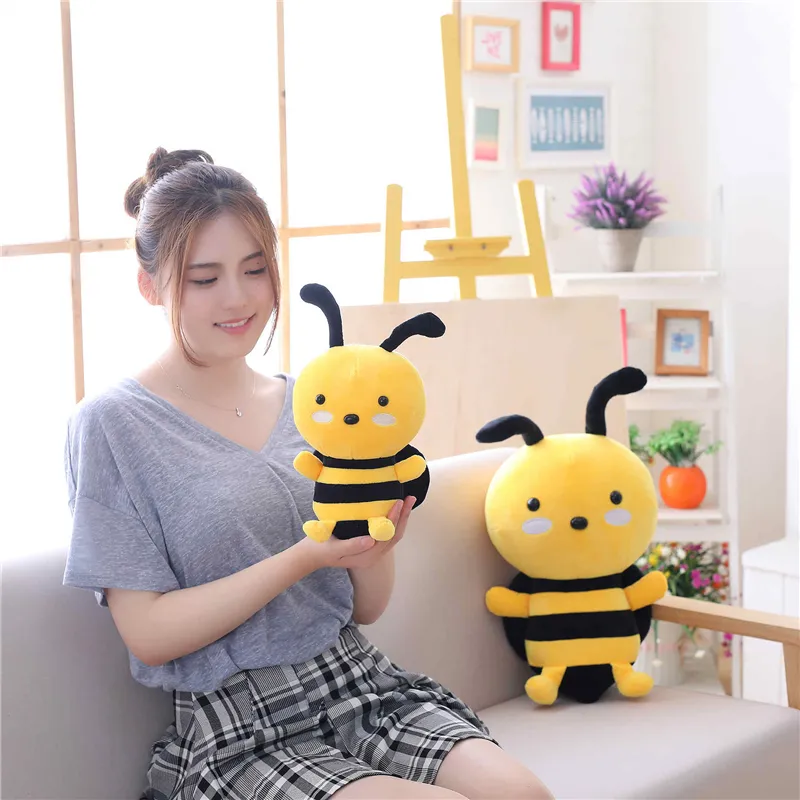 DolliBu Honeybee Stuffed Animal With Basketball - 7 Inch Soft Plush Toy For Kids & Sports Fans