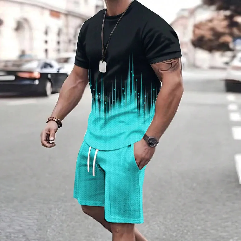 Ensemble Sport Homme - T-shirt Et Short De Jogging - 2 Pièces Décontracté
