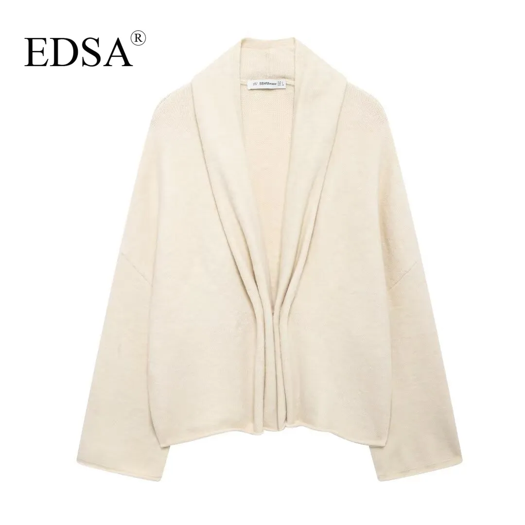 Beige Open Knit Cardigan: Women's Elegant Sweater Coatigan Shop Now!