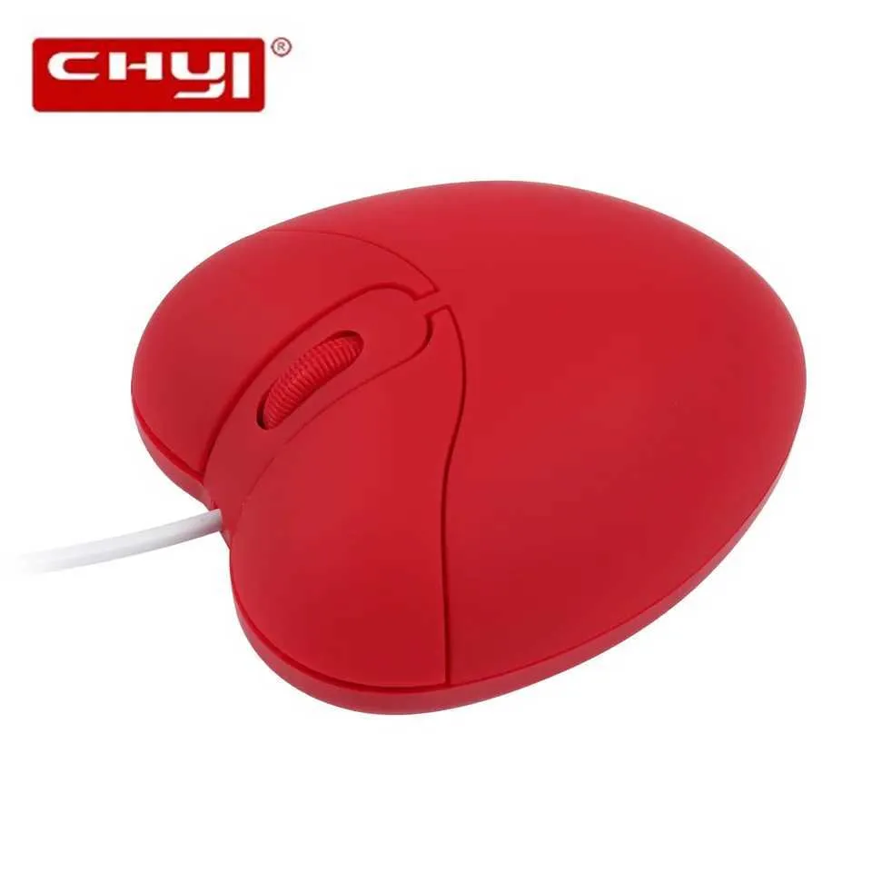 Computer Mini Mouse Red Cute Computer Mice, Heart Design Mini Mouse Red Optical Wired Mouse ...