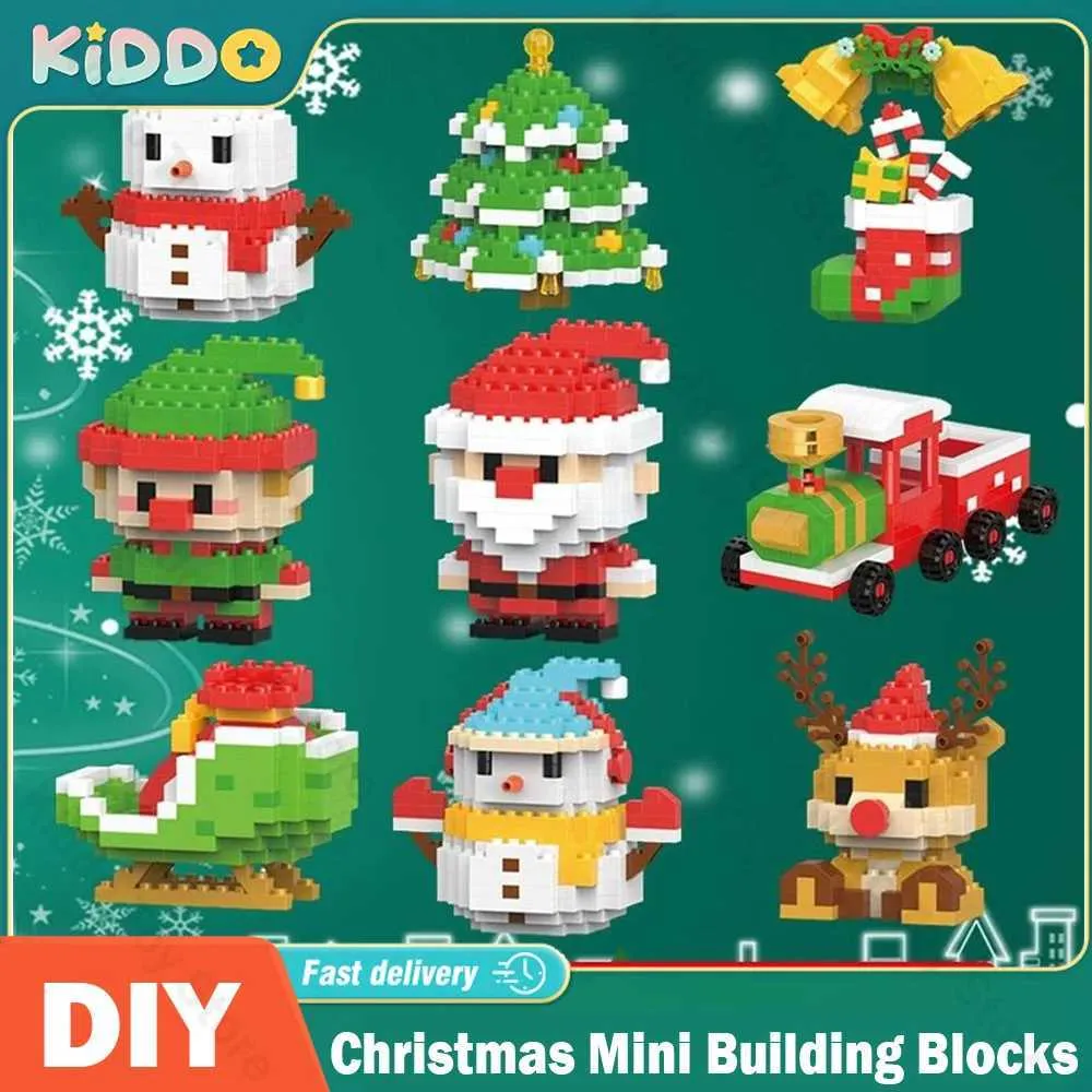 Christmas Building Blocks Set Mini Santa Snowman Figures