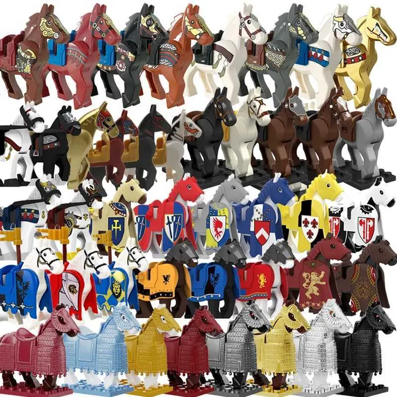 MOC medieval solid knight warhorse series building blocks castle heavy  armor war rose saddle rope childrens toys from Dhgate Lepin Blocks - price  25.43