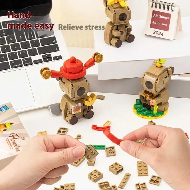 Set De Bloques De Construcción De Capibara – Modelo Estilo Cartoon Para Decorar Y Armar Como Hobby Adulto