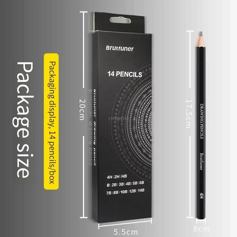 Set Professionale Matite Da Disegno GETHPEN – 14 Matite In Grafite Da 14B A 4H – Ideali Per Artisti E Principianti