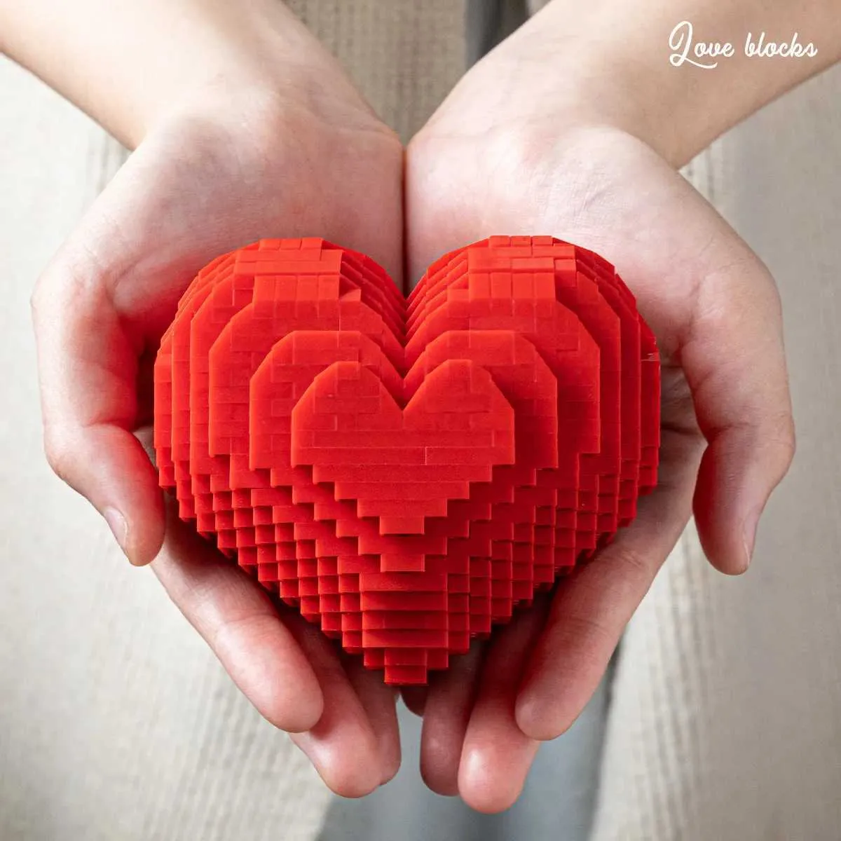 W250102 Heart Shaped Building Blocks Creative Love... From Innovation ...