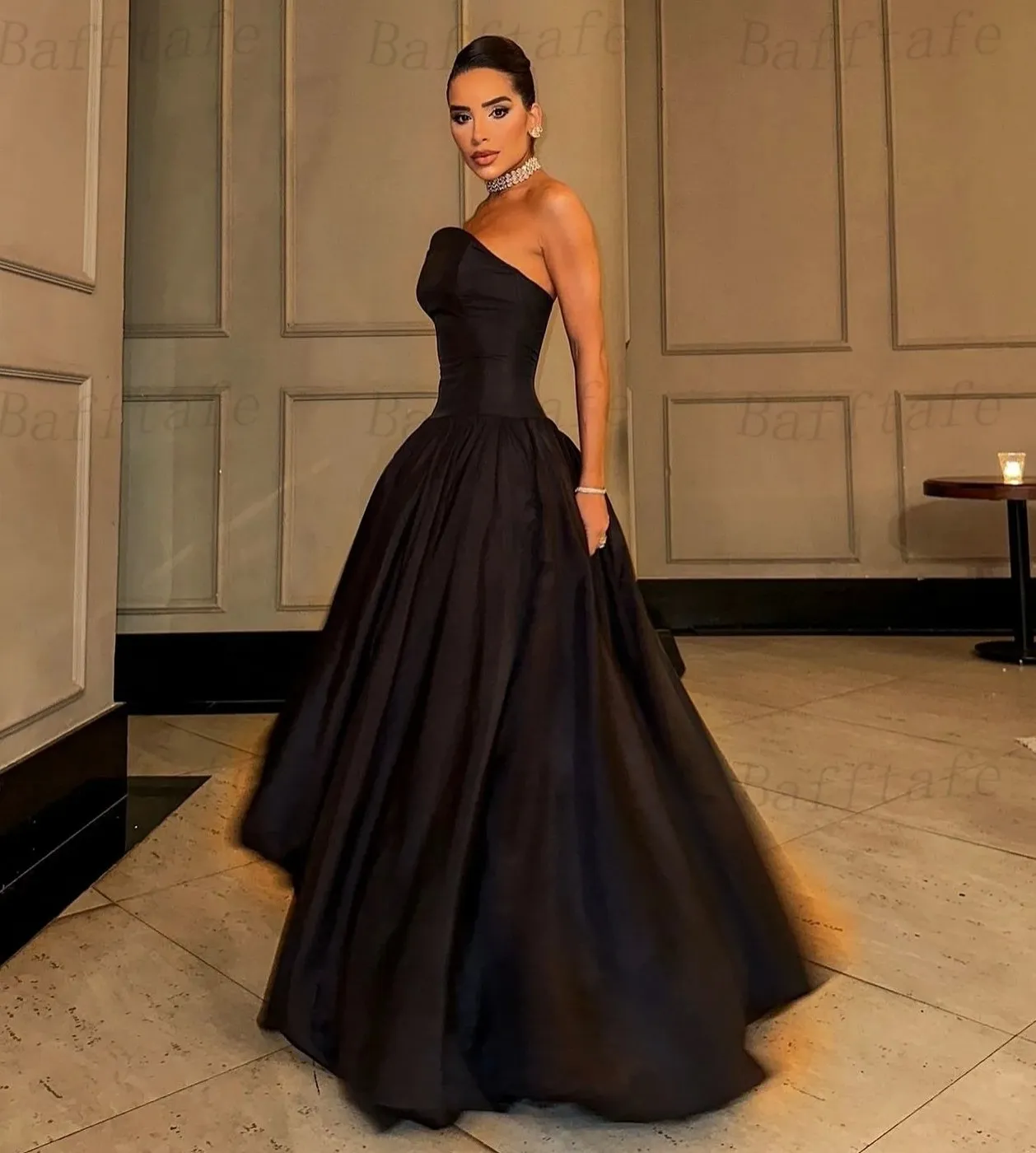 banquet black dress French Elegant Banquet Evening Dress Women Sweet Black Khaki Contrast Patchwork Flower Robe Female Street Party Vestidos Spring