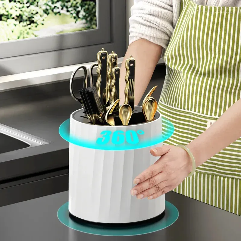 Multi Functional Rotating Knife Rack Kitchen Tool Storage 360 Degree ...