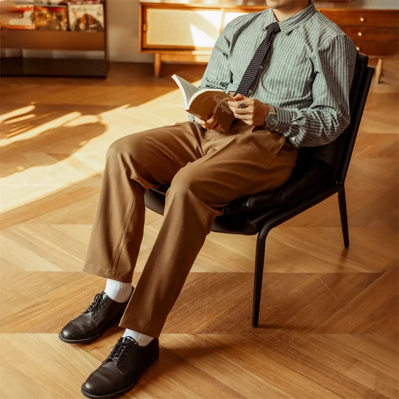 Red Tornado Mens High Rise Dress Pants Straight Fit Casual Trousers From  Uledemode_official, $86.78 | DHgate.Com