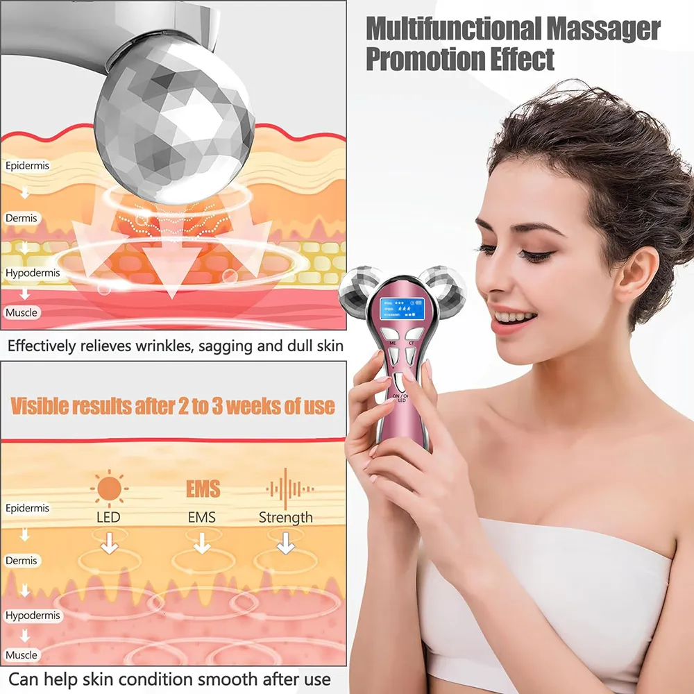 vibrating neck massagers Face Massager Kit: 3D Roller Facial Massager and Vibrating Sonic T Bar –  Fluer Lotus main image 1