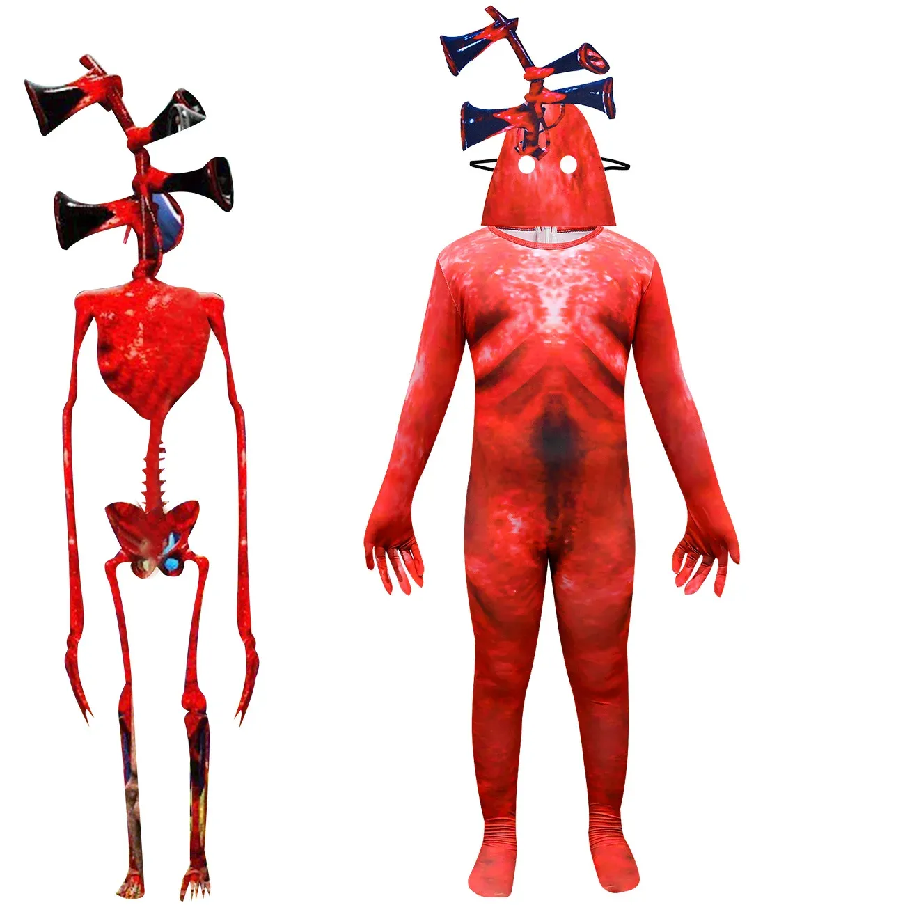 Unisex Kids Siren Head Polyester Halloween Costume Set With