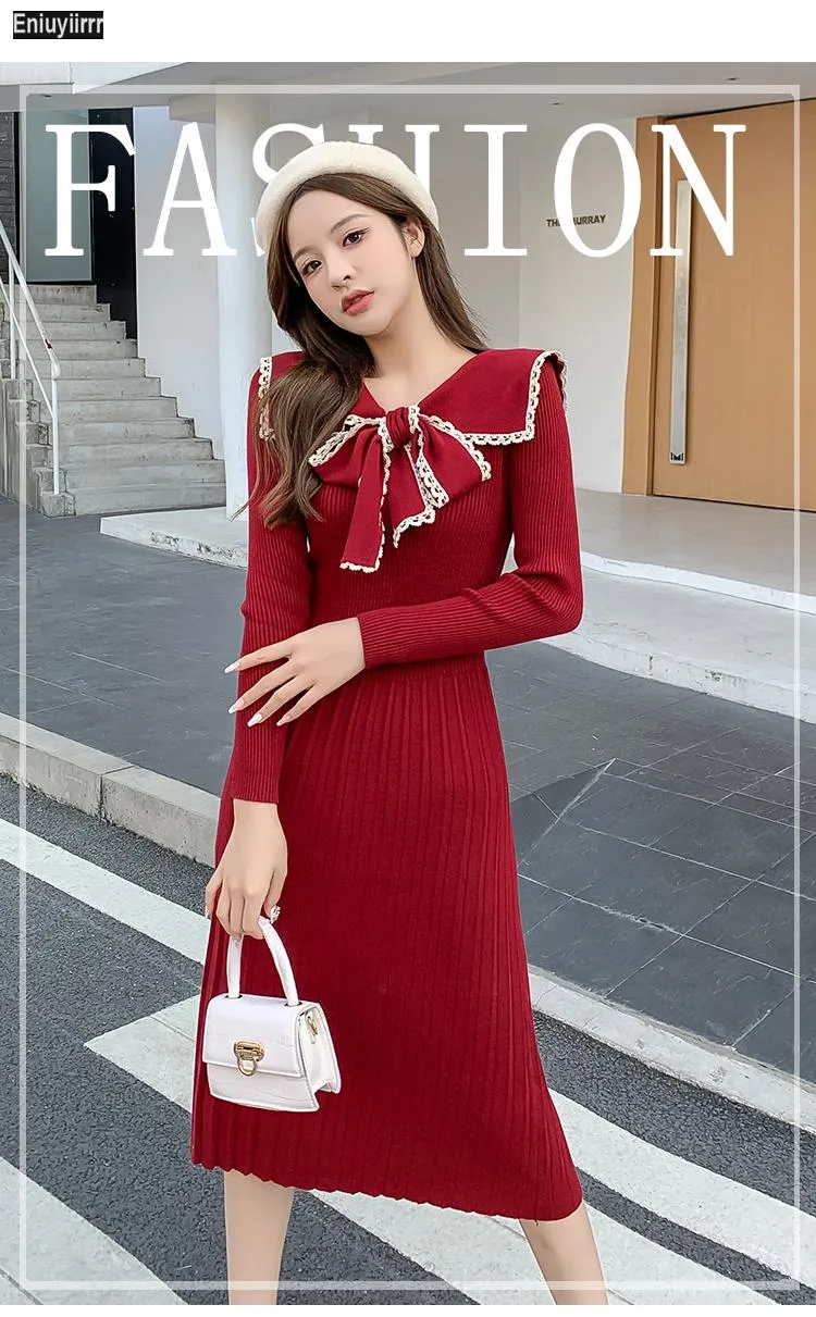 Red Christmas Sweater Dress: Long Sleeve Knit for Women - Cute Bow Tie  Style, Shop Now! from Dhgate Basic & Casual Dresses - price 20.3