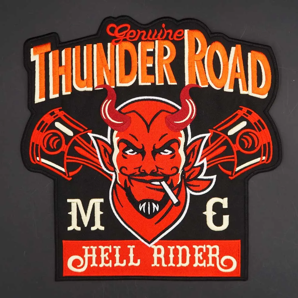Hell Rider MC Large Embroidered Motorcycle Jacket Back Patch High Grade ...
