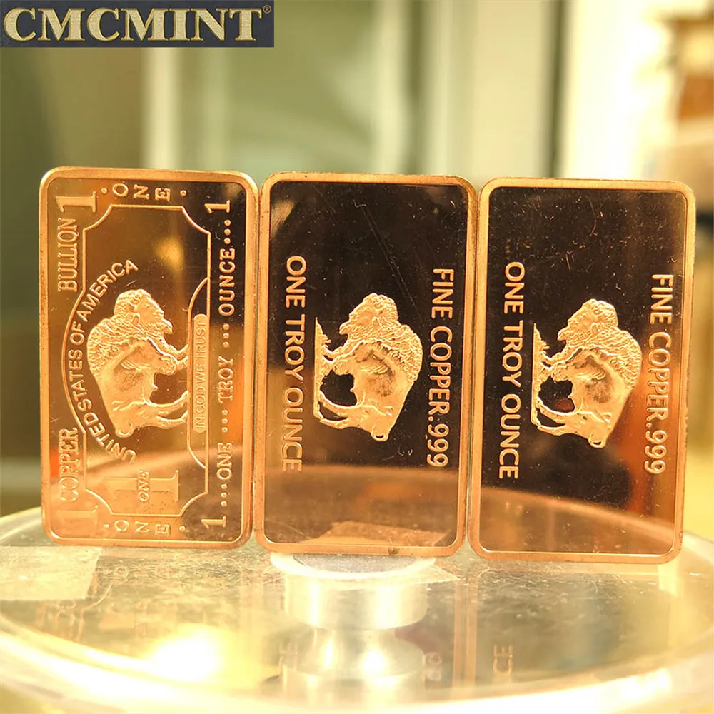 ✓ DHgate Niobium Challenge Coin 1 Troy 온스 999 Fine Titanium Gold 도금 황동 버팔로  바 컬렉션 | 다양한 장식용 오브젝트 & 피규어