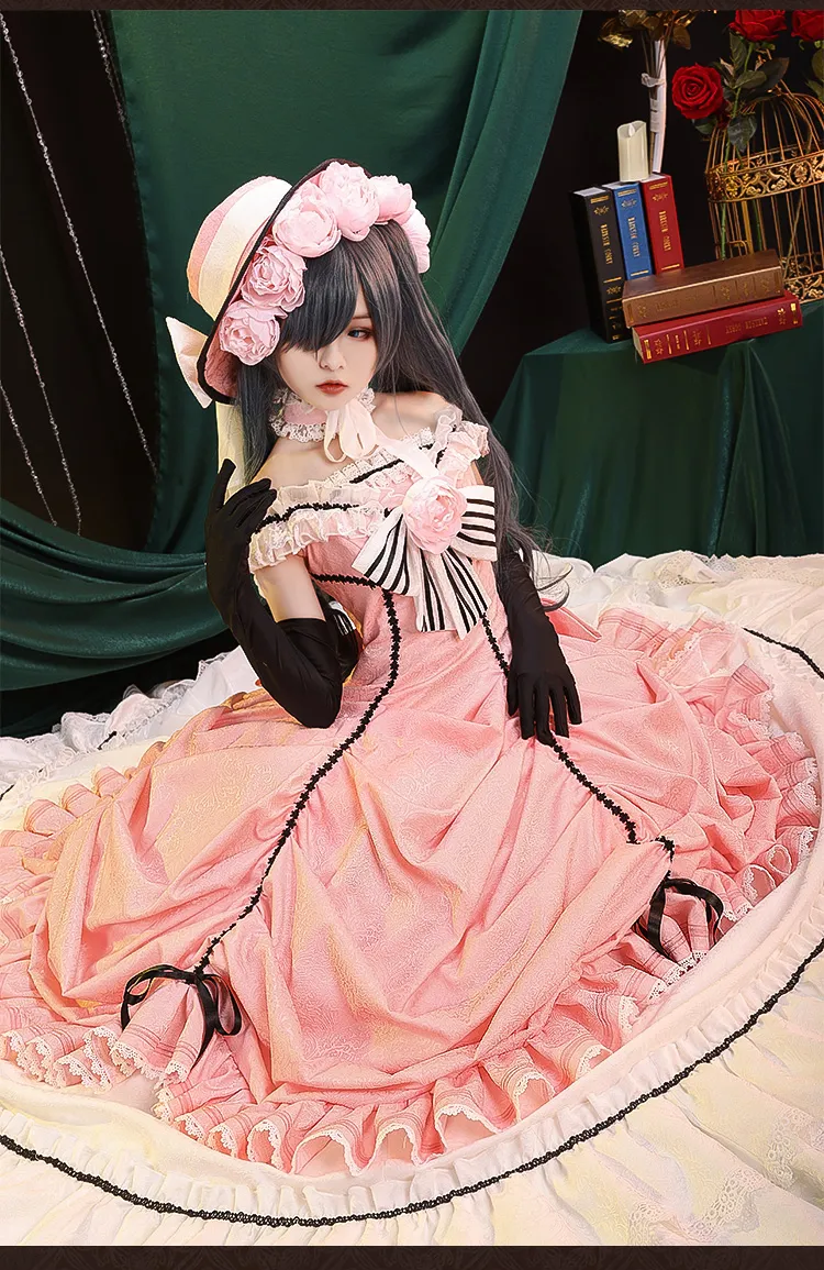 open lace back dress Ready For Ship】【Last Batch】DokiDoki-R Anime Black Butler Cosplay Kuro –  dokidokicosplay main image 0