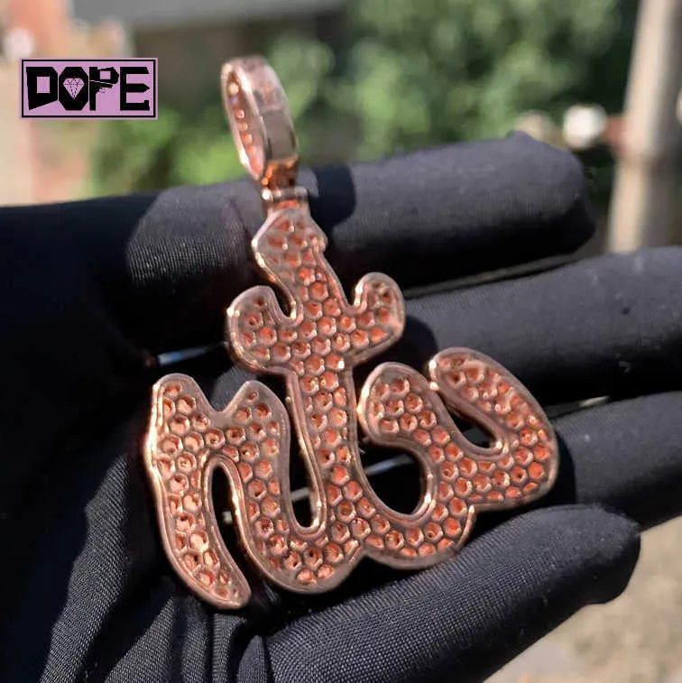 Pendentif Stock Bling en argent 925 plaqué or rose, style hip-hop, avec testeur de diamants et moissanite._voghion.com