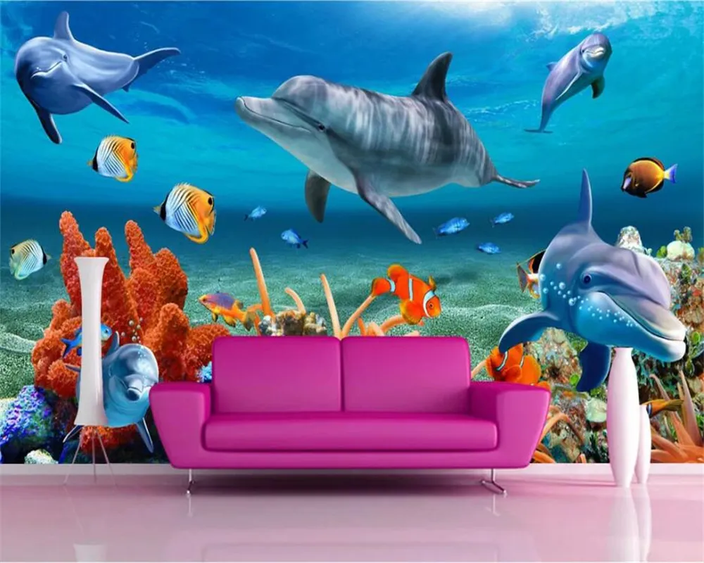3D-Aquarium-Hintergrund – Realistische Unterwasser-Deko Als Poster/Tapete (ca. 61x30 Cm, PVC)